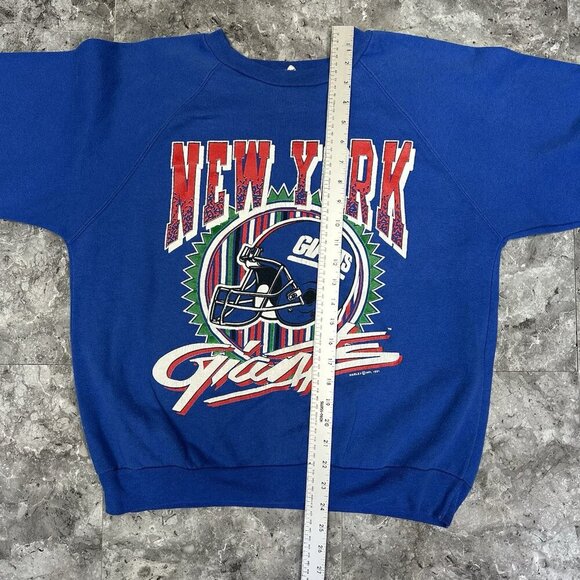 Vintage 90’s New York Giants Crewneck Sweatshirt Size M Harley 1991 NFL Blue - Picture 6 of 6